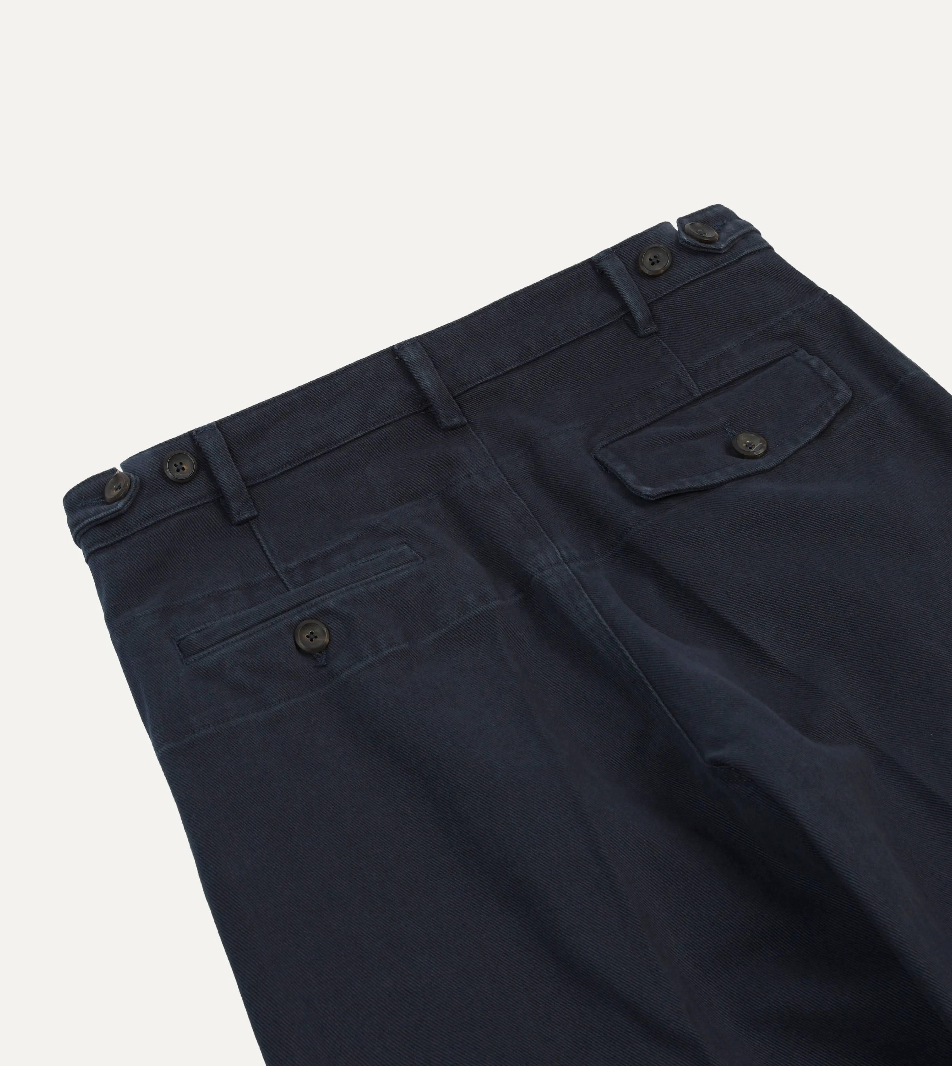 Comfortable Look Dark Navy Heavy Cotton Twill Games Trousers