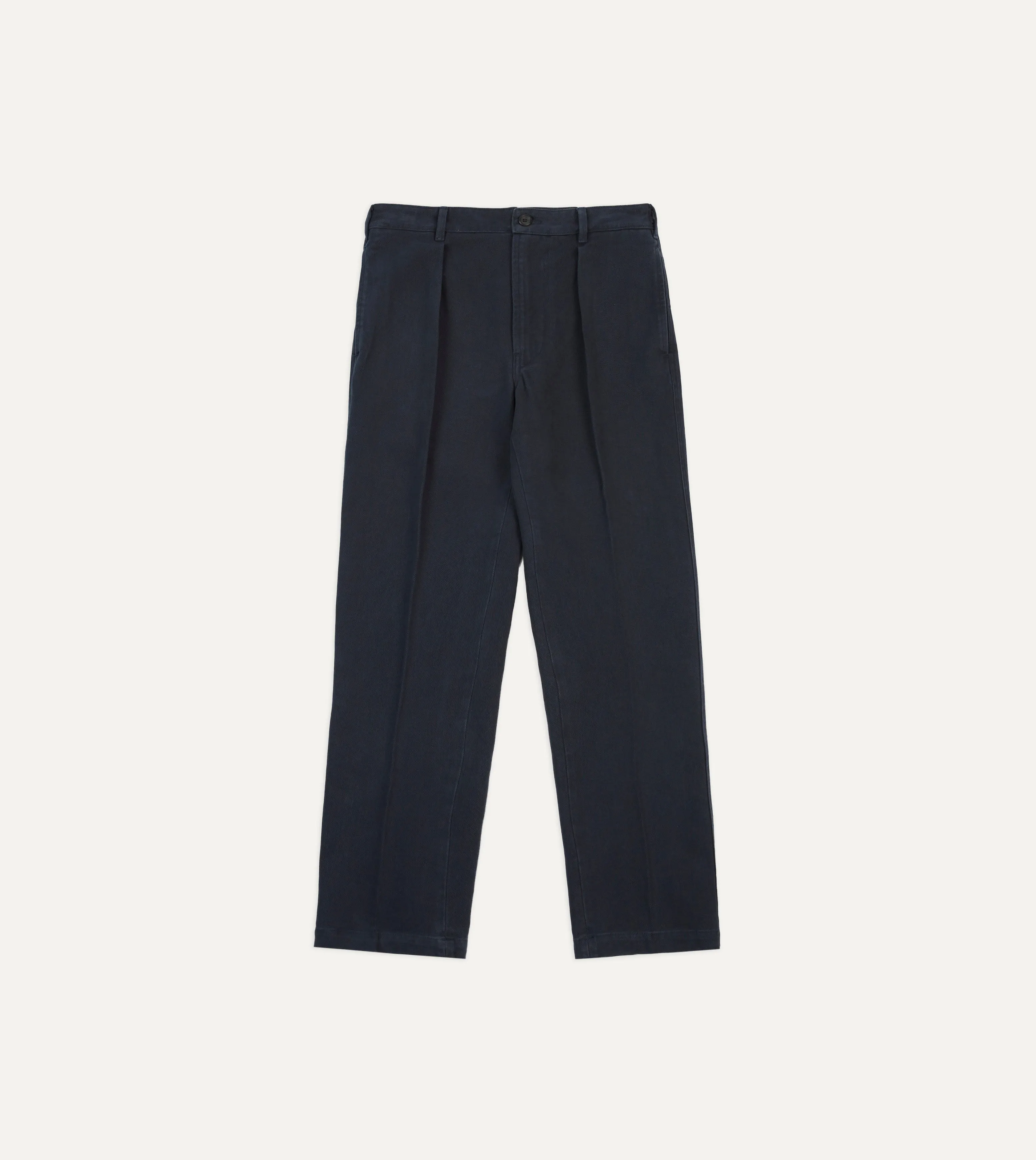 Dark Navy Heavy Cotton Twill Games Trousers Formal Style Sharp Look Wear