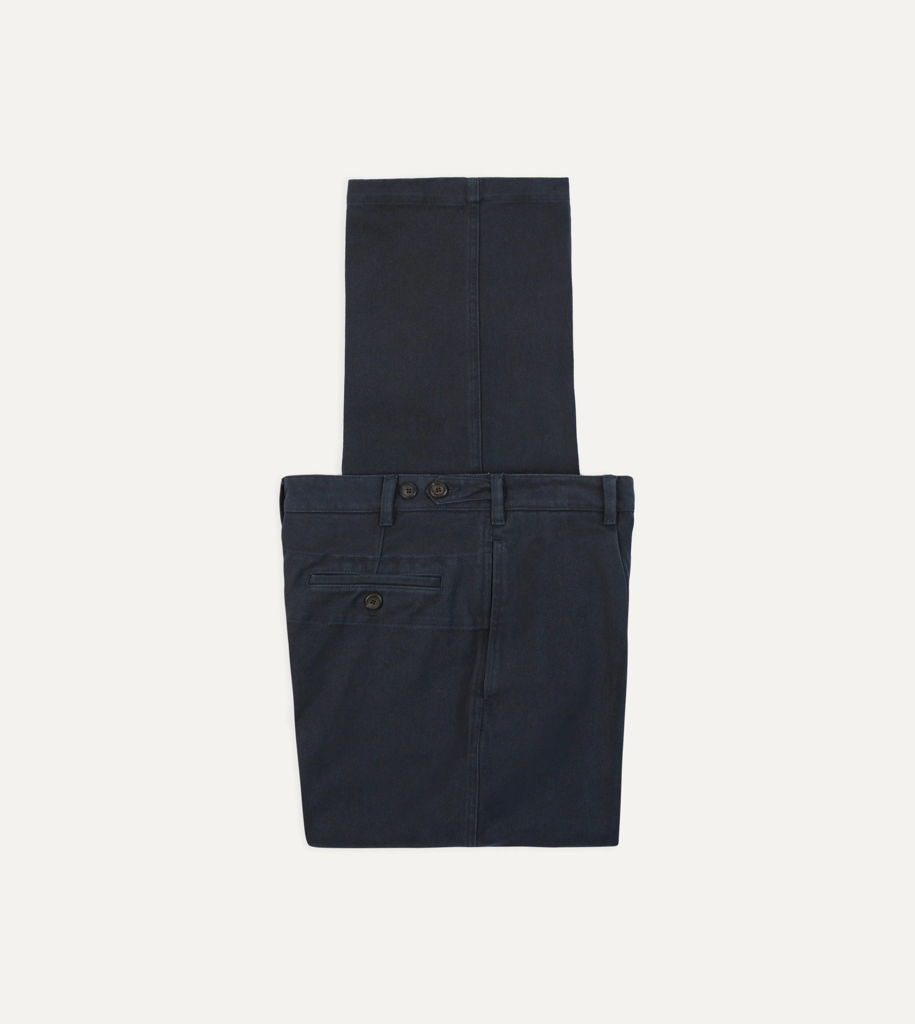 Flattering Layer Dark Navy Heavy Cotton Twill Games Trousers