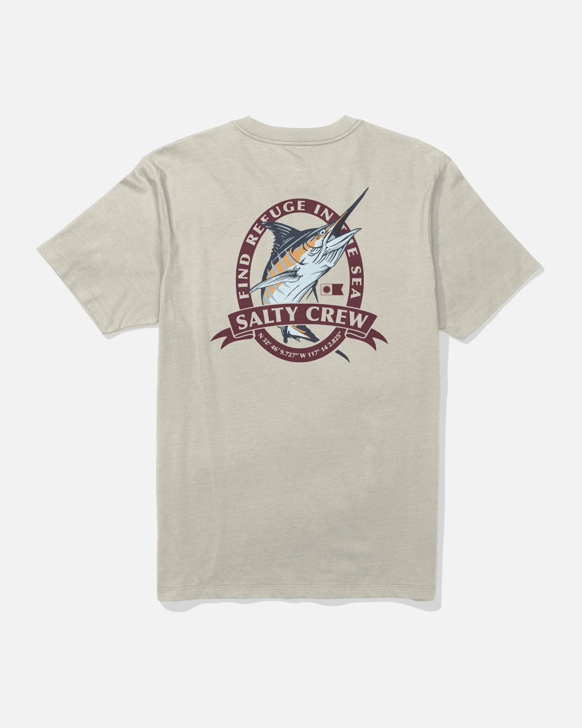Flatlock stitching Bill Club Tee - Bone