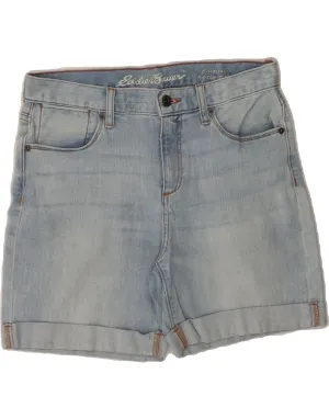 Checkered Look EDDIE BAUER Womens Denim Shorts US 2 XS W30  Blue Cotton