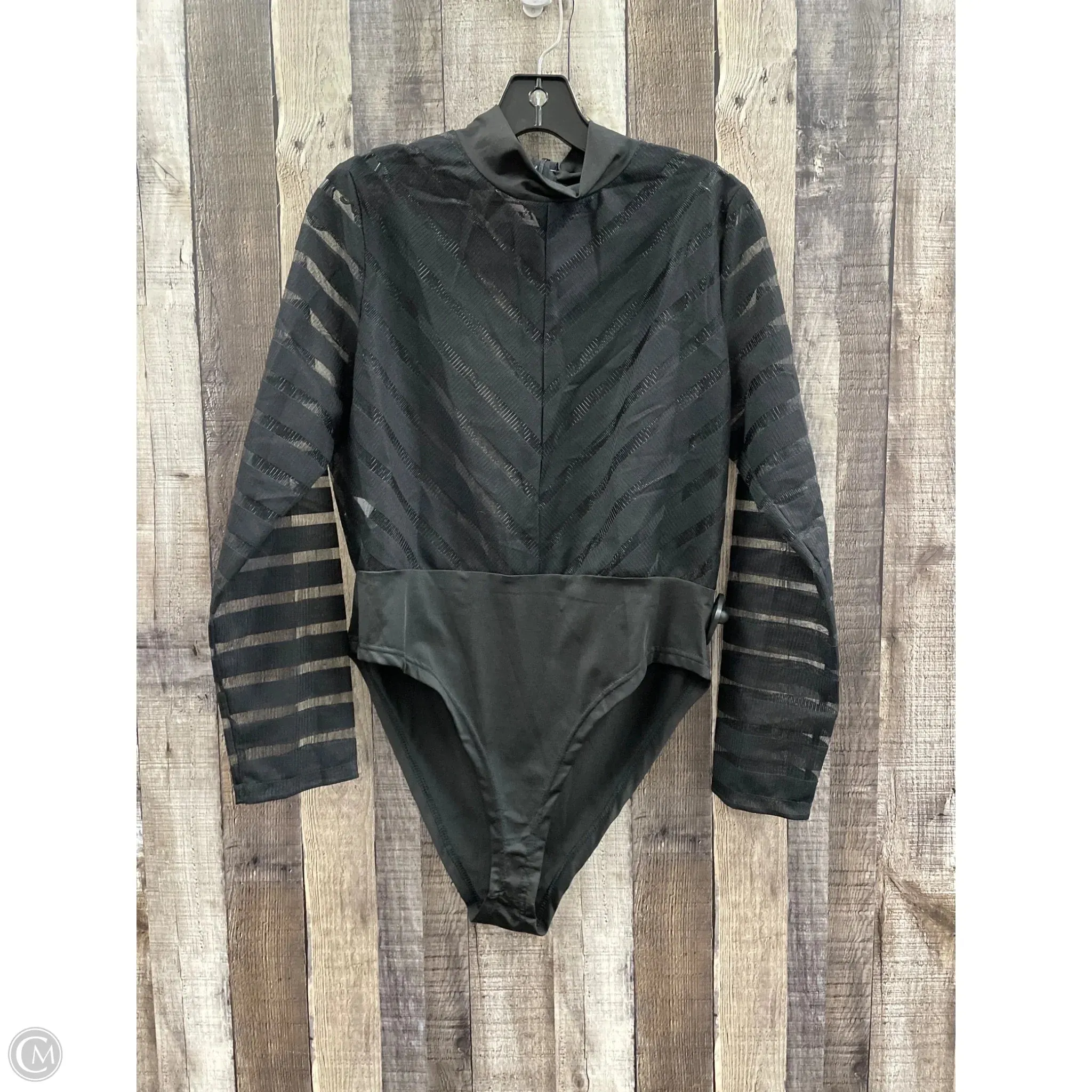 Bodysuit By Cmf In Black, Size: Xxl figure hugging bodysuit date night bodysuit