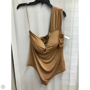 Bodysuit By Express In Tan, Size: Xl edgy bodysuit navy bodysuit