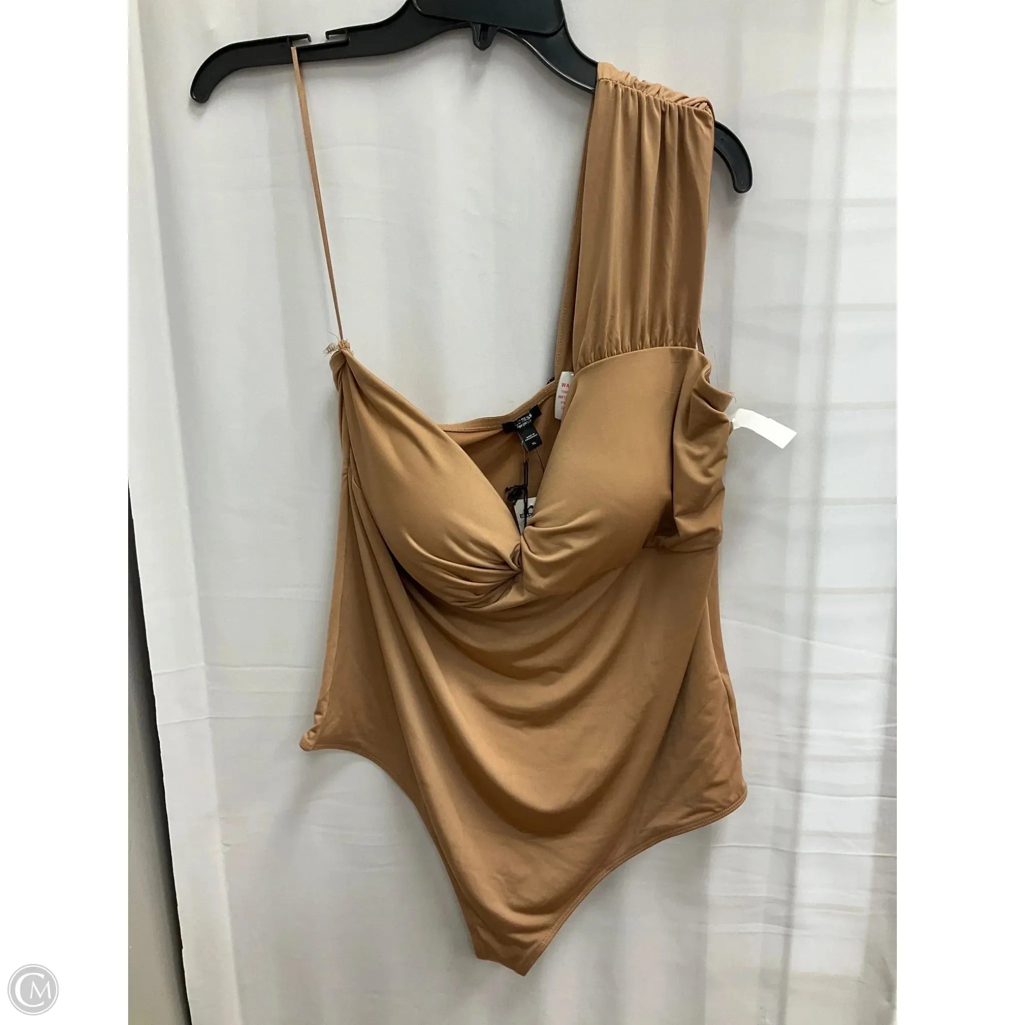 Bodysuit By Express In Tan, Size: Xl edgy bodysuit navy bodysuit