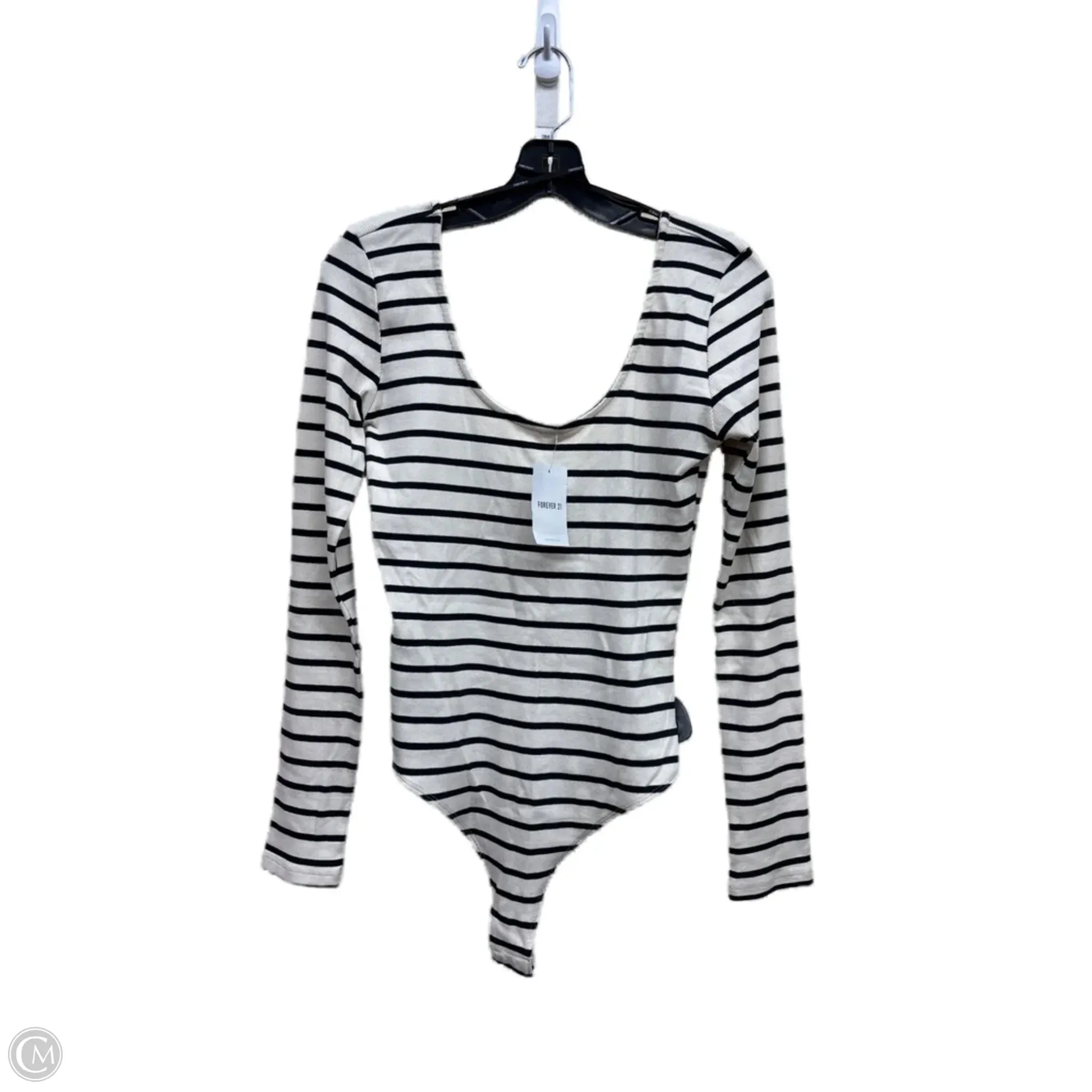office bodysuit Bodysuit By Forever 21 In Striped Pattern, Size: L