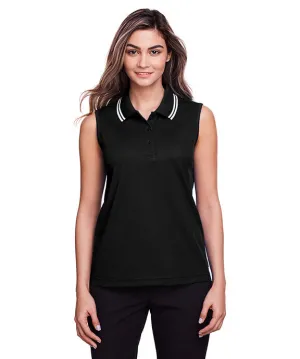 DG20SW - Devon & Jones CrownLux Performance? Ladies Plaited Tipped Sleeveless Polo Shirt Functional Wear Smart Layering