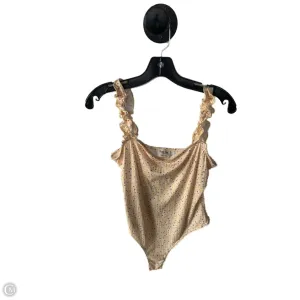 Bodysuit By Peach Love Cream California In Yellow, Size: L zipper bodysuit metallic bodysuit