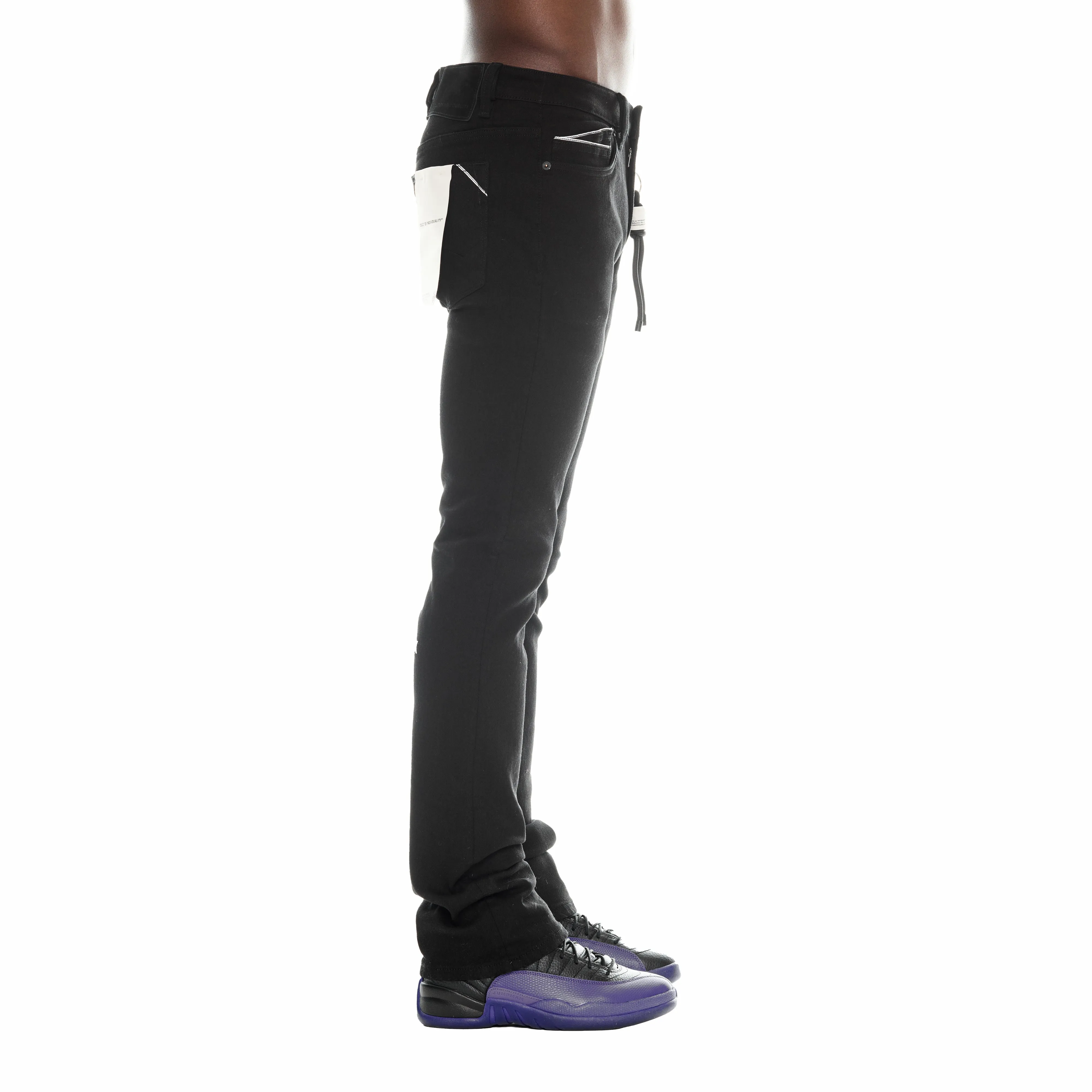 LENNY BOOTCUT JEANS IN TRIPLE BLACK Minimal Shrinkage Fabric