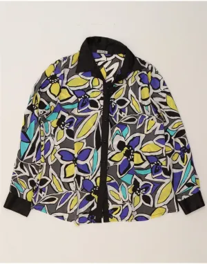 Anti Static Lining Roll-Up Sleeve VINTAGE Womens Shirt Blouse UK 18 XL Multicoloured Floral