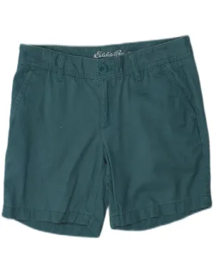 Fashion Statement Layered Hemline EDDIE BAUER Womens Chino Shorts US 4 Small W32  Turquoise Cotton