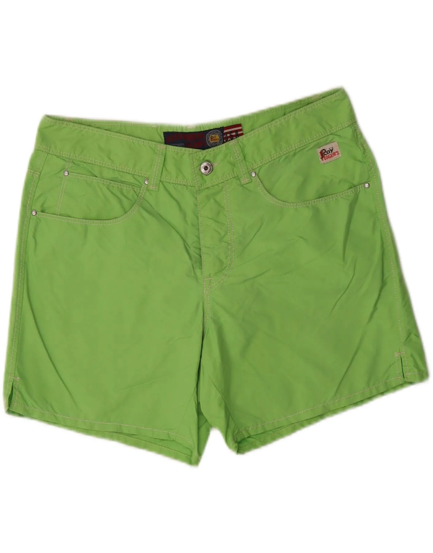 Sustainable ROY ROGERS Mens Casual Shorts W33 Medium Green Polyamide