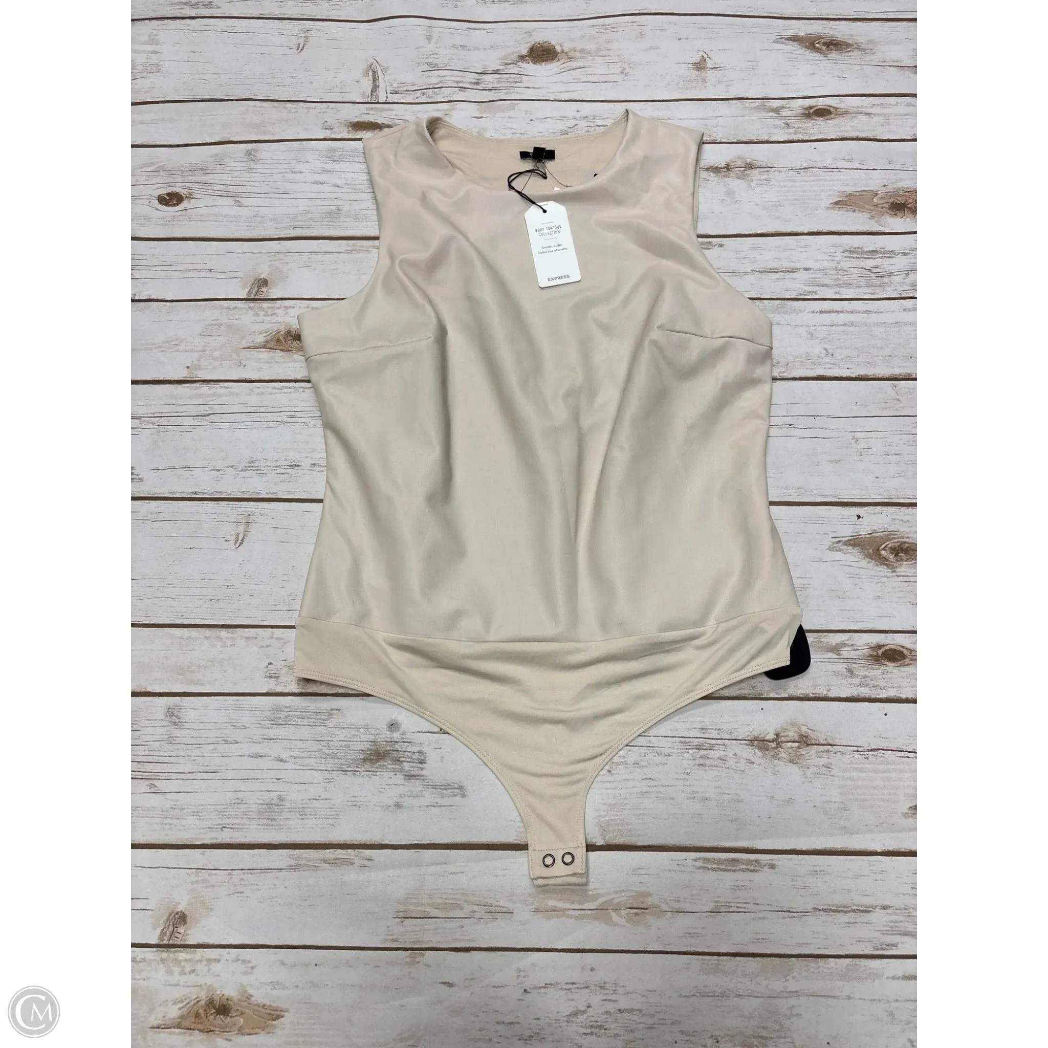 designer bodysuit Bodysuit By Express In Beige, Size: L