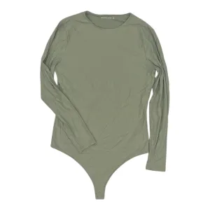 halter bodysuit stretch fabric bodysuit Bodysuit By Abercrombie And Fitch In Green, Size:Xl