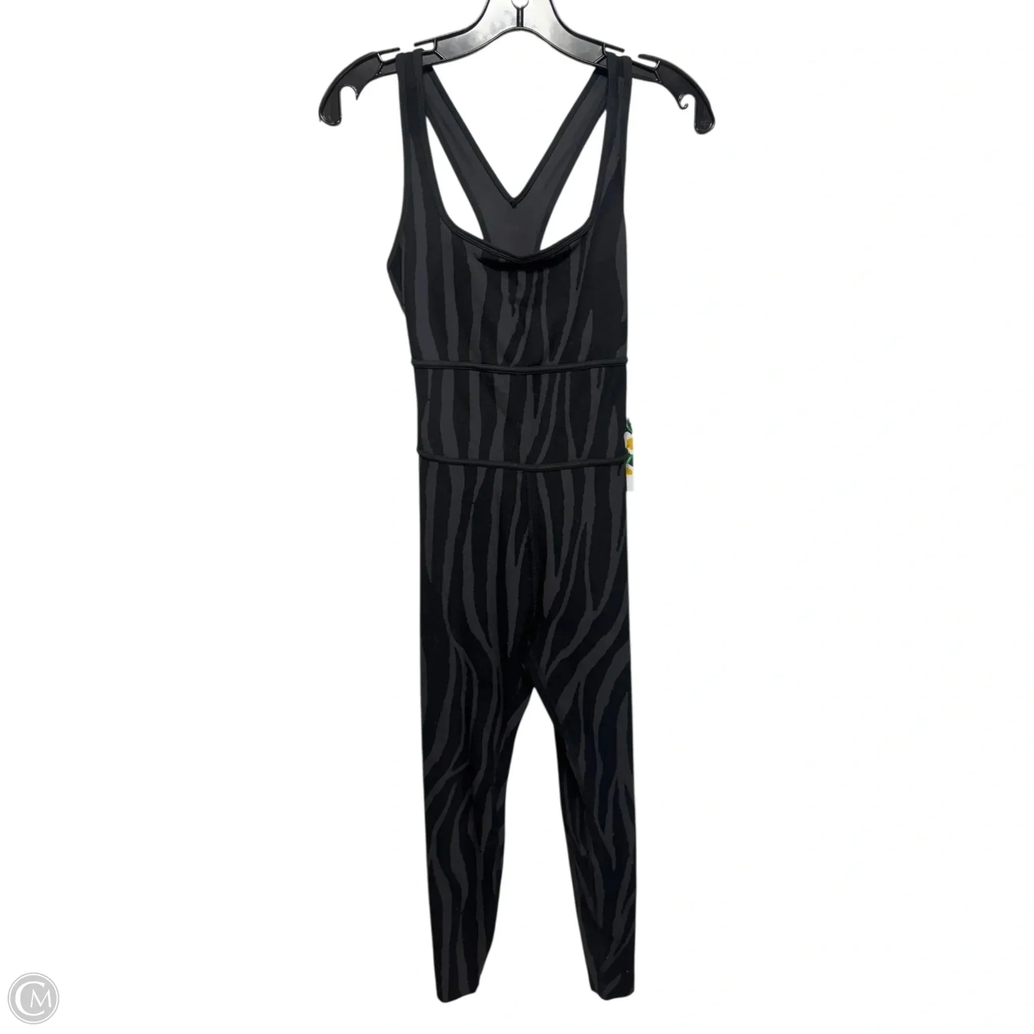 Zebra Athletic Bodysuit Designer By Diane Von Furstenberg In Black & Grey, Size: Xs daily bodysuit