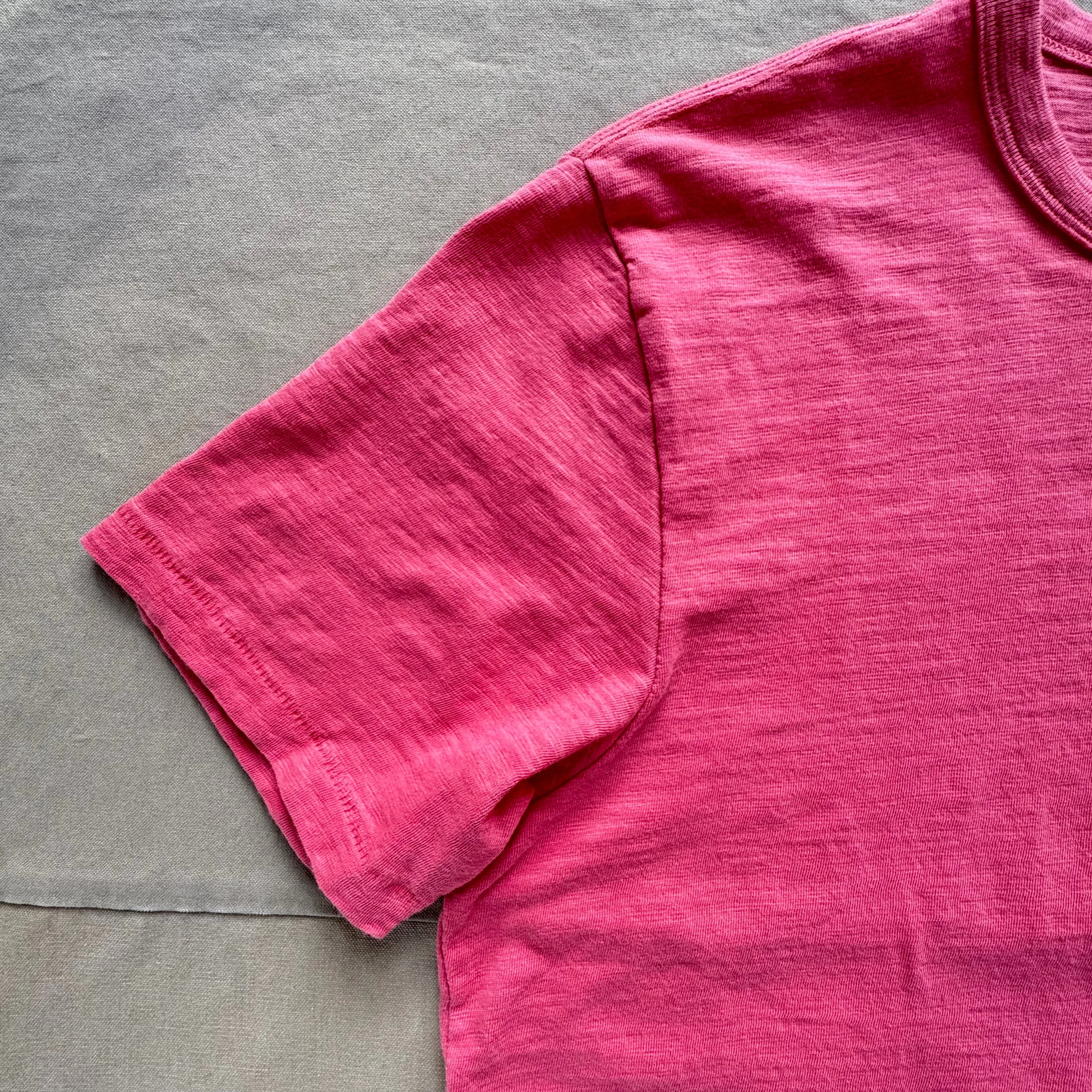 Athletic Wear Easy Care Material Short Sleeve Slub T-shirt, Washed Red