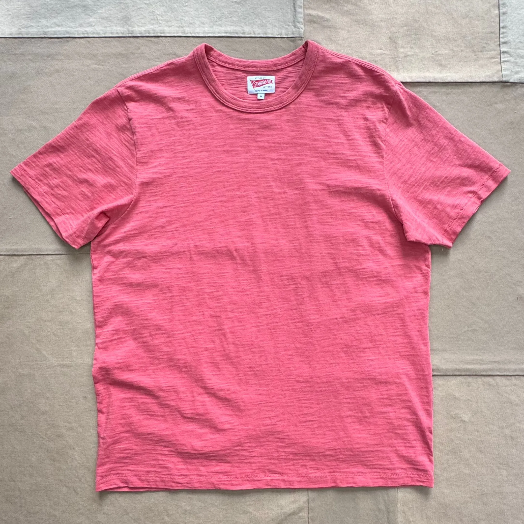Odor-resistant Short Sleeve Slub T-shirt, Washed Red