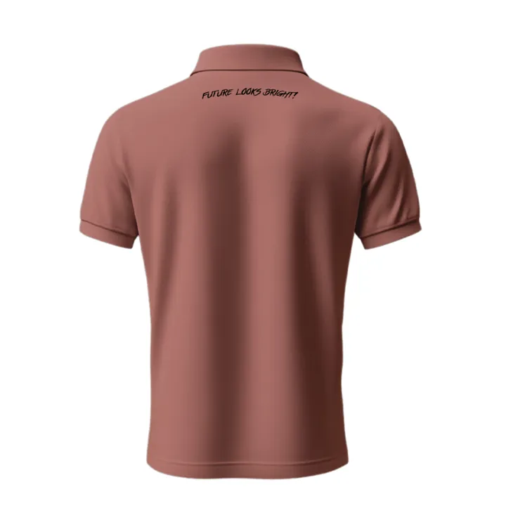 Preppy Style Eco Friendly Dye Future Looks Bright Lion Shield Premium Red Polo Shirt