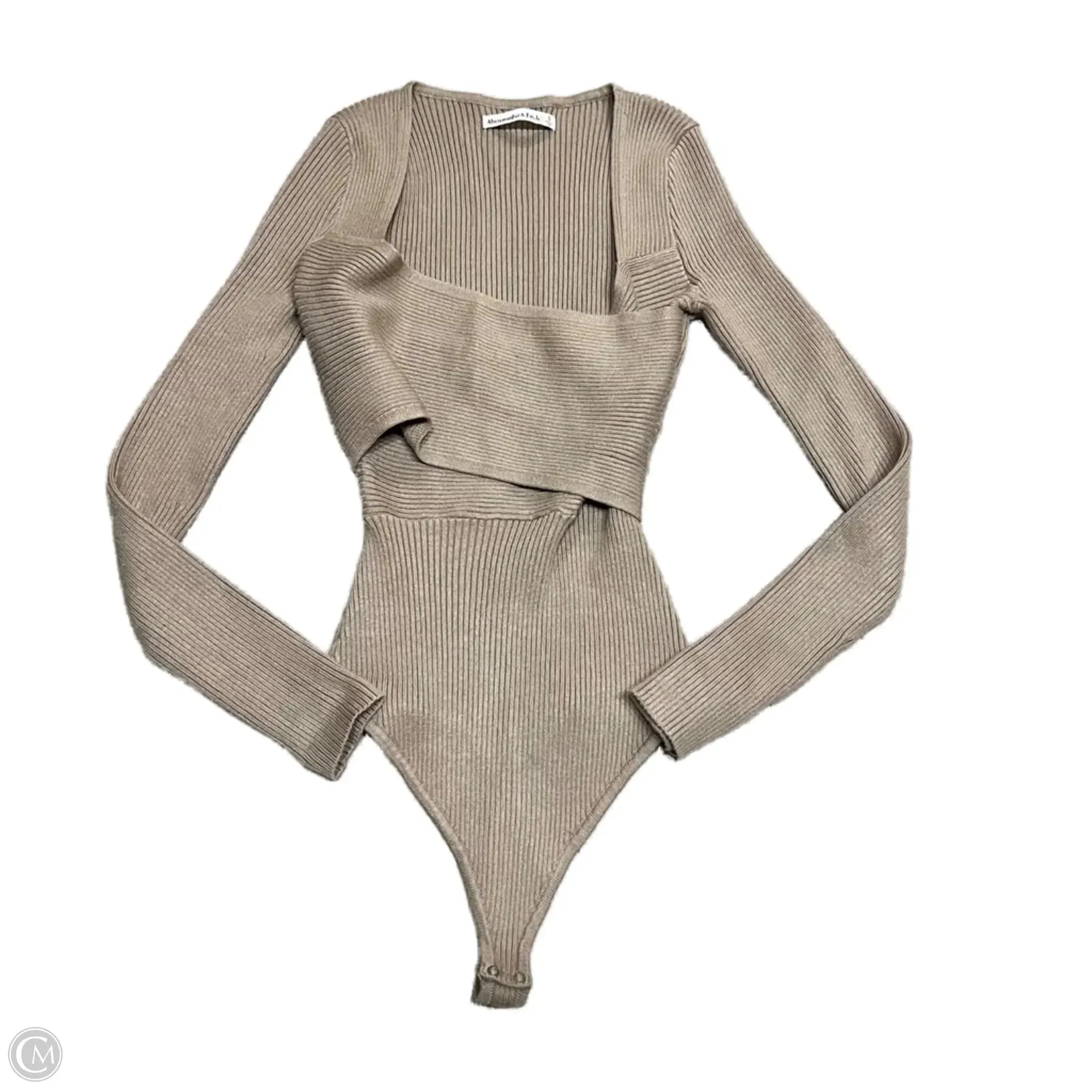 cotton bodysuit Bodysuit By Abercrombie And Fitch In Taupe, Size: S