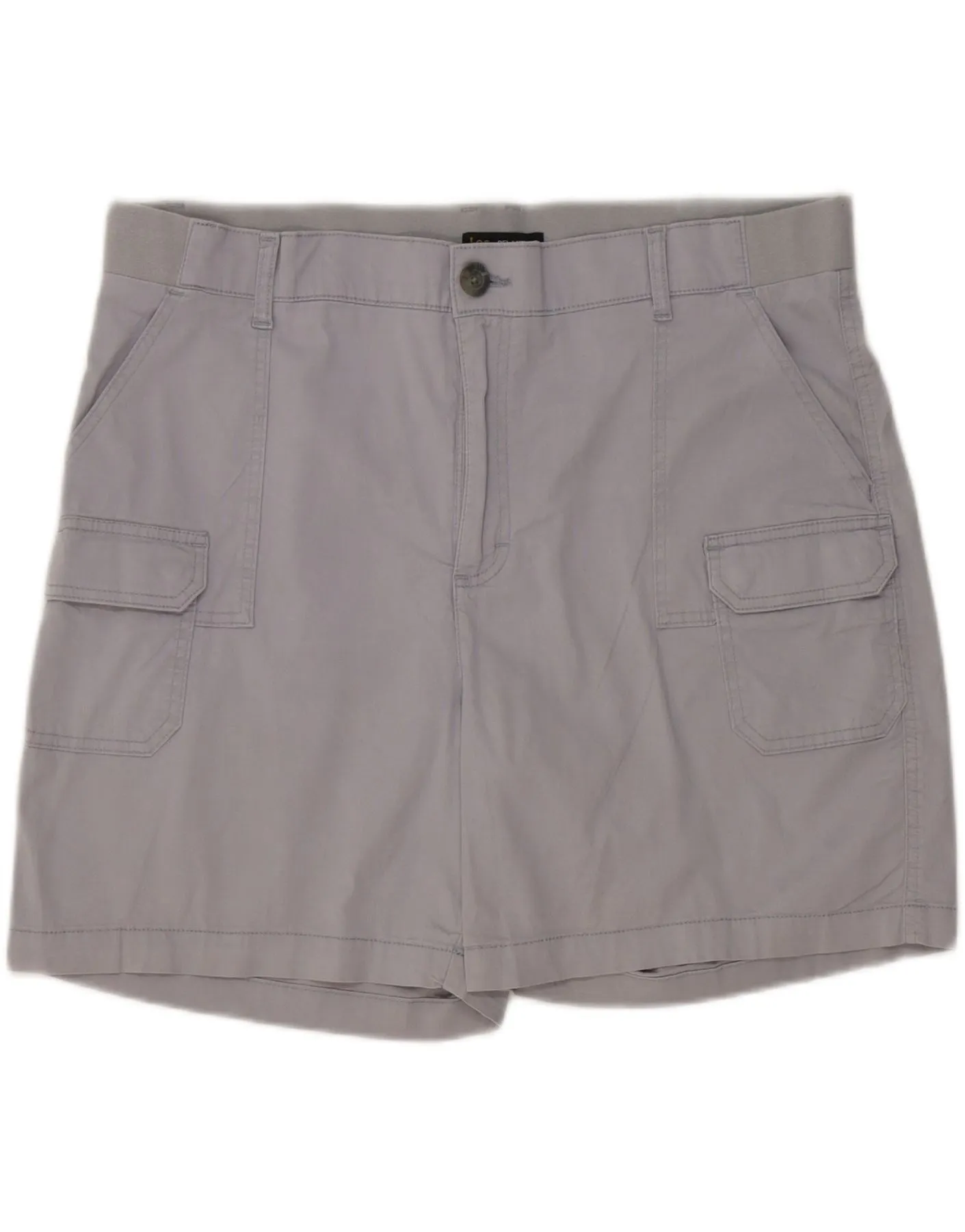 LEE Womens Mid Rise Relaxed Fit Cargo Shorts W42 2XL Grey Eco-friendly