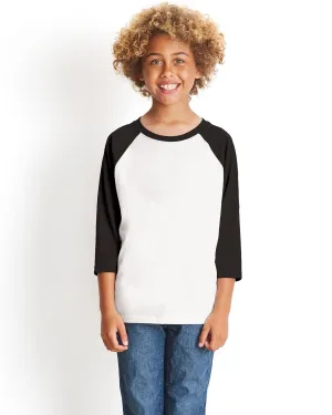 Next Level 3352 Youth CVC 3/4-Sleeve Raglan Active Outfit Style Relax Style Trend