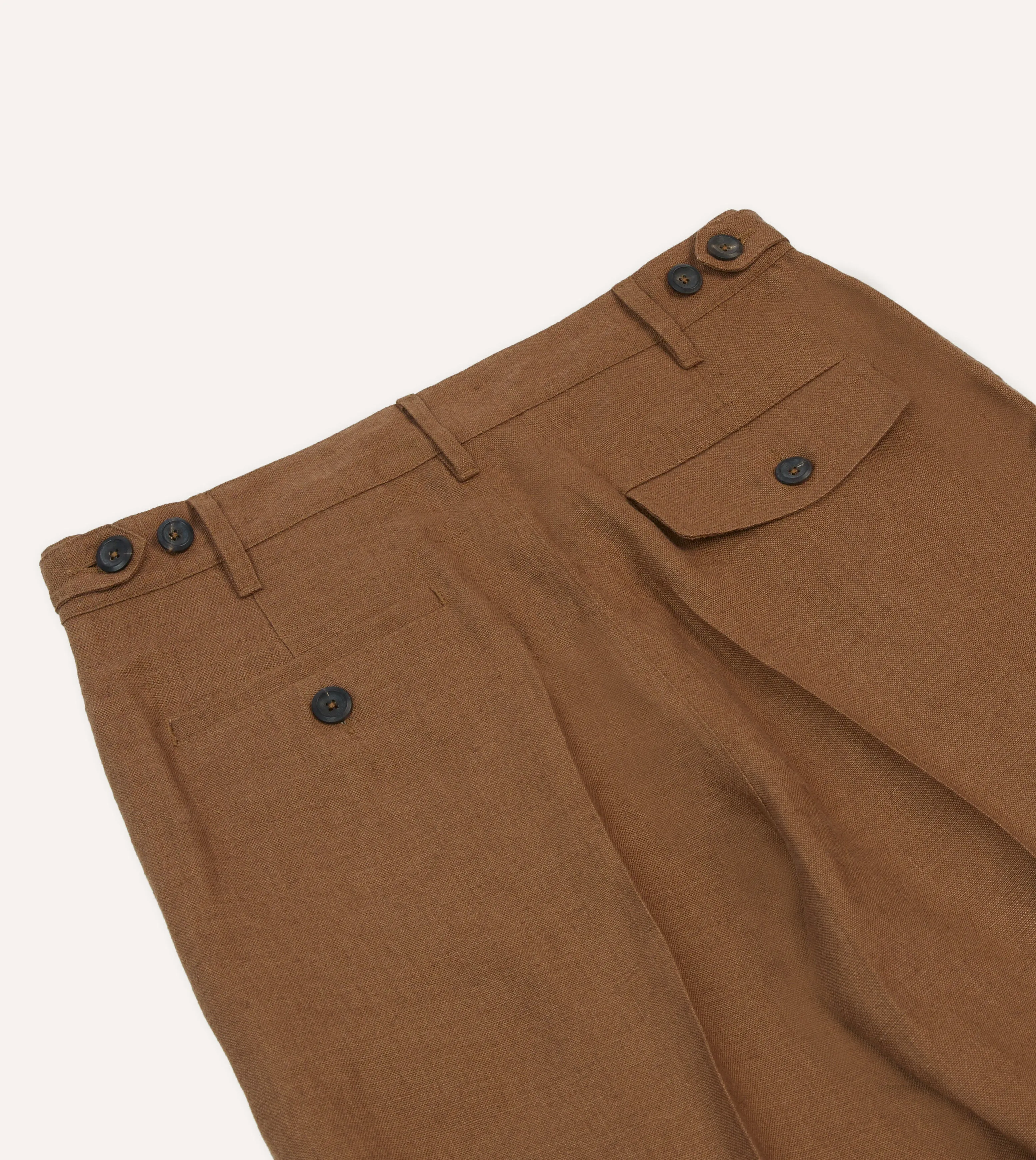 Tobacco Antique Linen Games Trousers Minimalist Aesthetic Detailing Business Ready