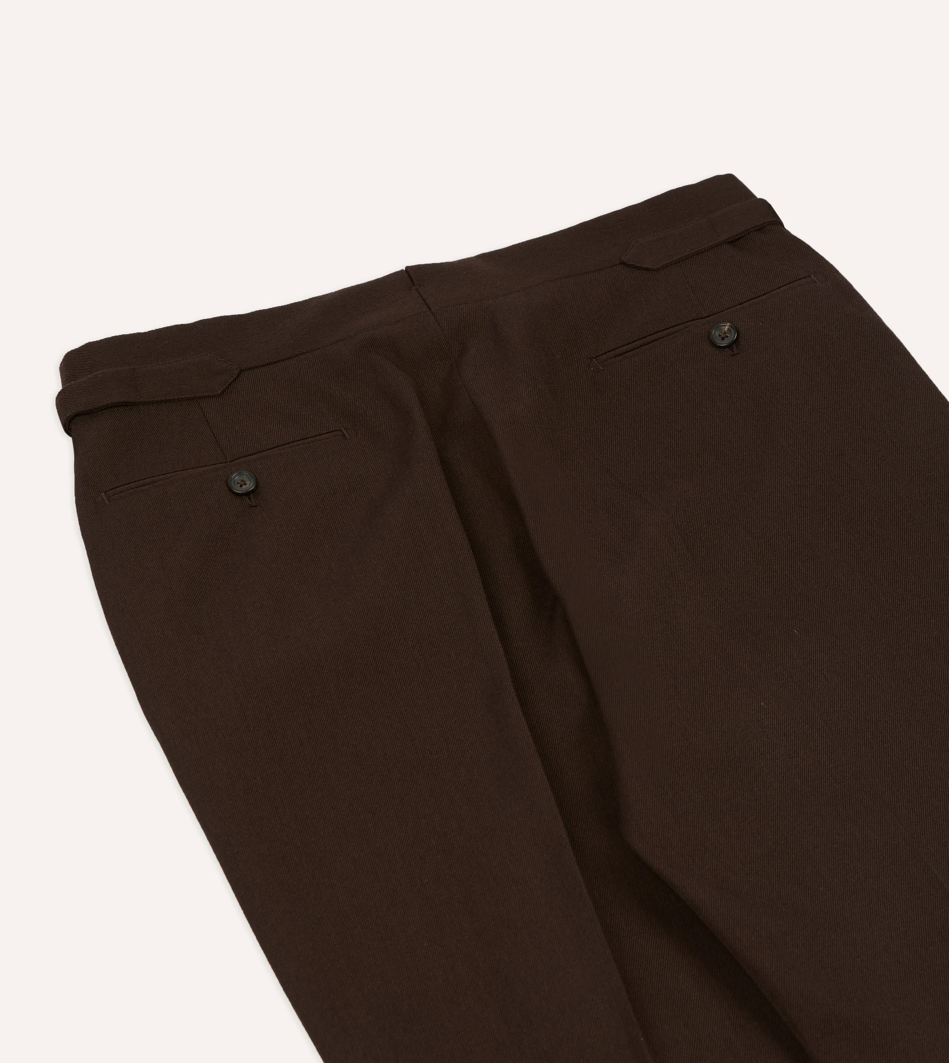 Sharp Style Fit Contemporary Fit Brown Wool-Cotton Single Pleat Trouser