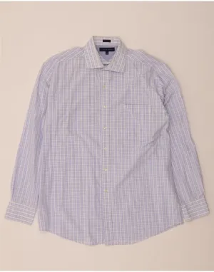 TOMMY HILFIGER Mens Regular Fit Shirt Size 16 Large Blue Check Cotton Summer Vibes Perfect Fit