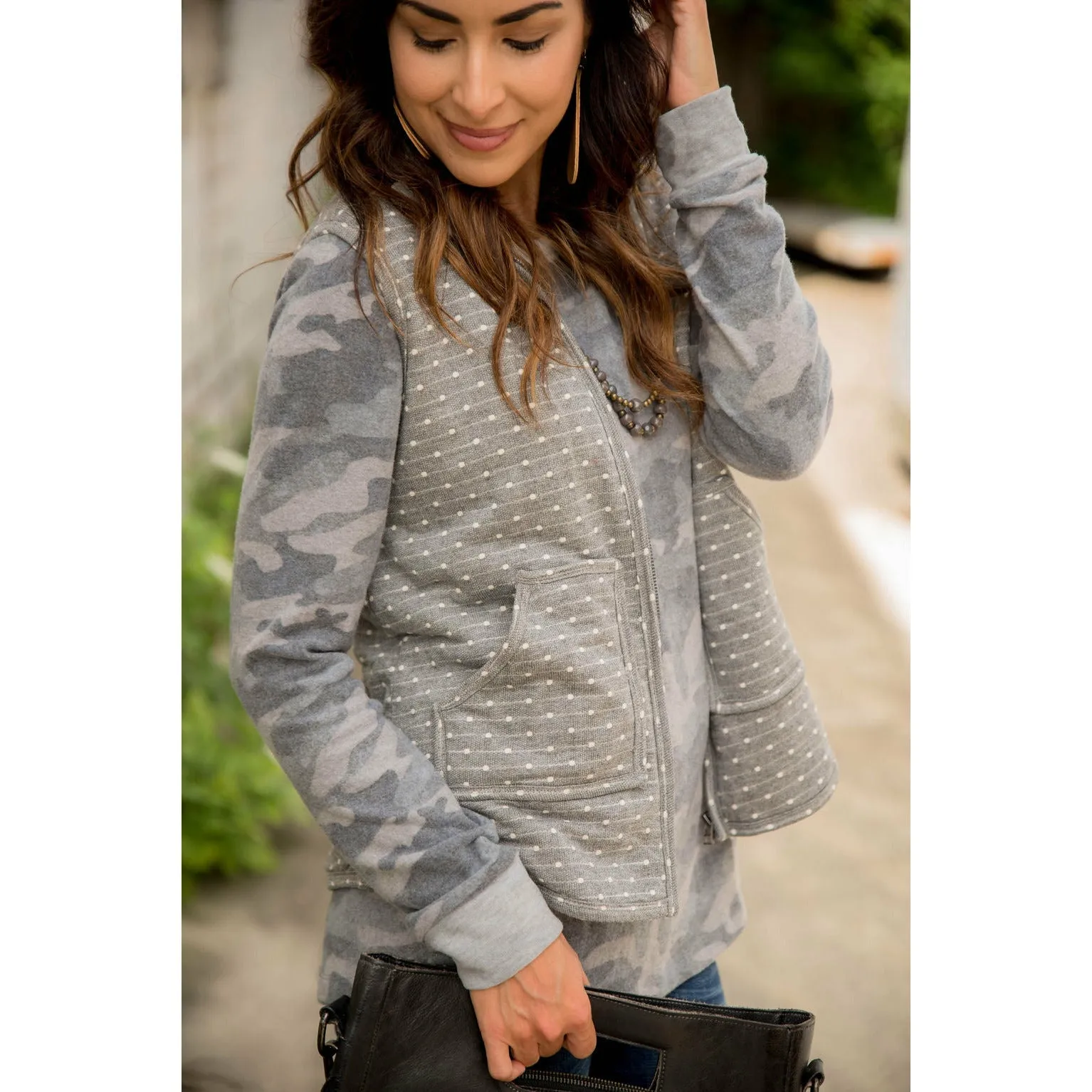 Polka Dot Sherpa Lined Vest decoration Cushion