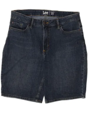 Cruise Collection LEE Womens Mid Rise Regular Fit Bermuda Denim Shorts US 14 Large W34 Blue