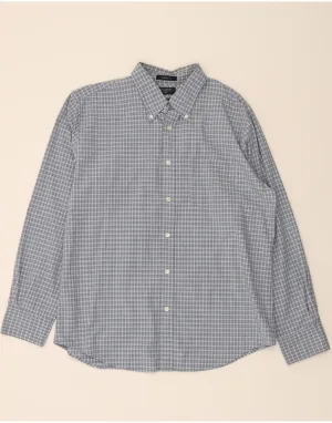 First Date Cocktail Event DOCKERS Mens Classic Fit Shirt Large Blue Check Cotton