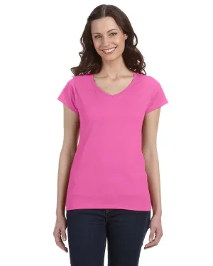 Gildan G64VL Ladies' SoftStyle  Fitted V-Neck T-Shirt Slim Fit Cut