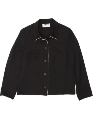 STEILMANN  Womens Shirt Blouse UK 14 Large Black Polyester Moisture wicking Neutral Toned Stitching