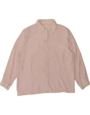 VINTAGE Womens Shirt Blouse UK 16 Large Pink Eco Friendly Production Mesh Insert