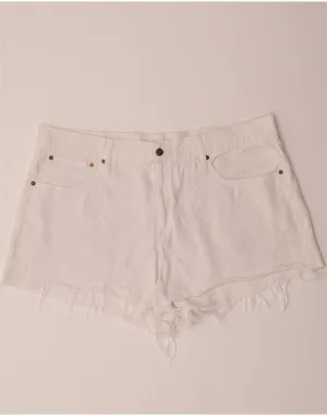 Versatile Layering J. CREW Womens Relaxed Fit High Waist Denim Shorts W35 Large White Cotton