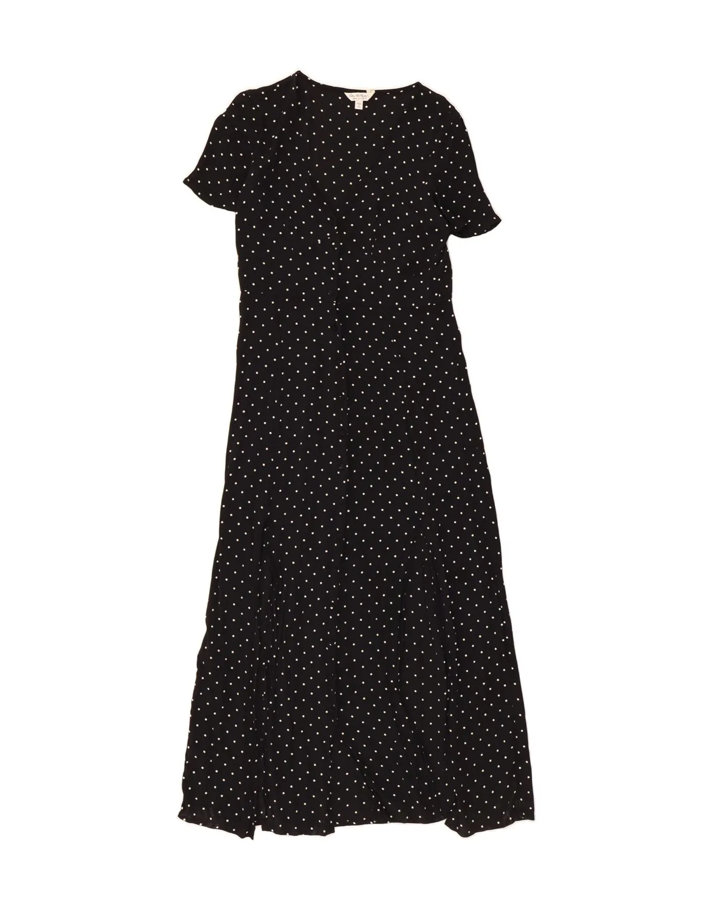 Raw edge Lounge Wear MISS SELFRIDGE Womens Shirt Dress UK 14 Medium Black Polka Dot Viscose