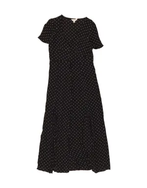 Raw edge Lounge Wear MISS SELFRIDGE Womens Shirt Dress UK 14 Medium Black Polka Dot Viscose