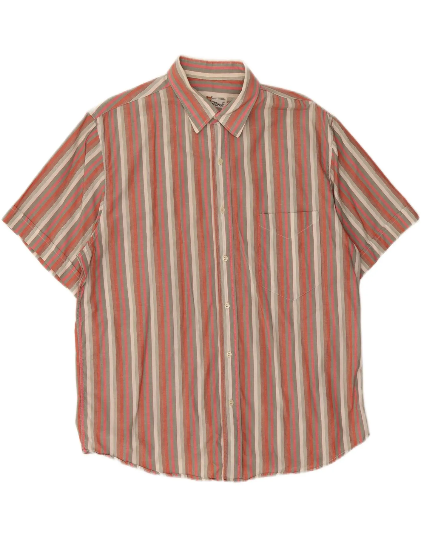 Fast Drying VINTAGE Mens Shirt Size 44 17 1/2  XL Red Striped