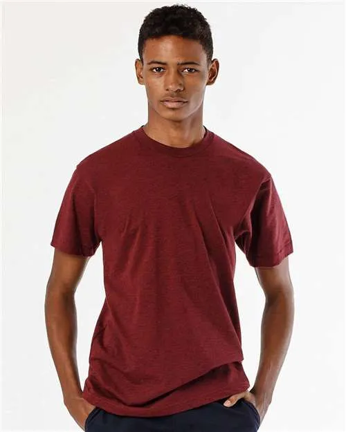 Los Angeles Apparel FF01 USA-Made 50/50 Poly/Cotton T-Shirt Skin Friendly Blends Collared
