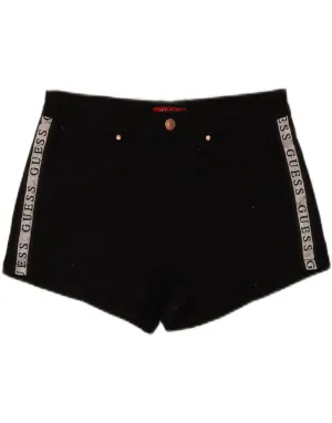Cozy Feel GUESS Womens Graphic Denim Shorts W30 Medium Black
