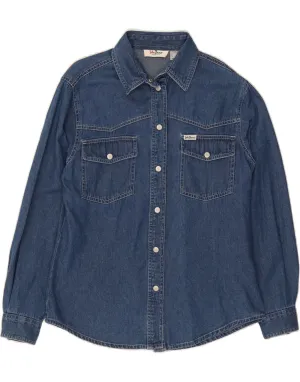 Networking Session JOHN BANER Womens Denim Shirt UK 10/12 Medium Navy Blue Cotton