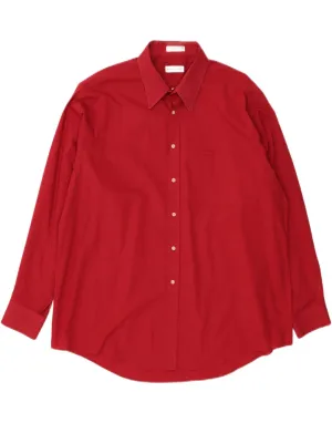 PIERRE CARDIN Mens Shirt Size 18 2XL Red Cotton Weekend Outing