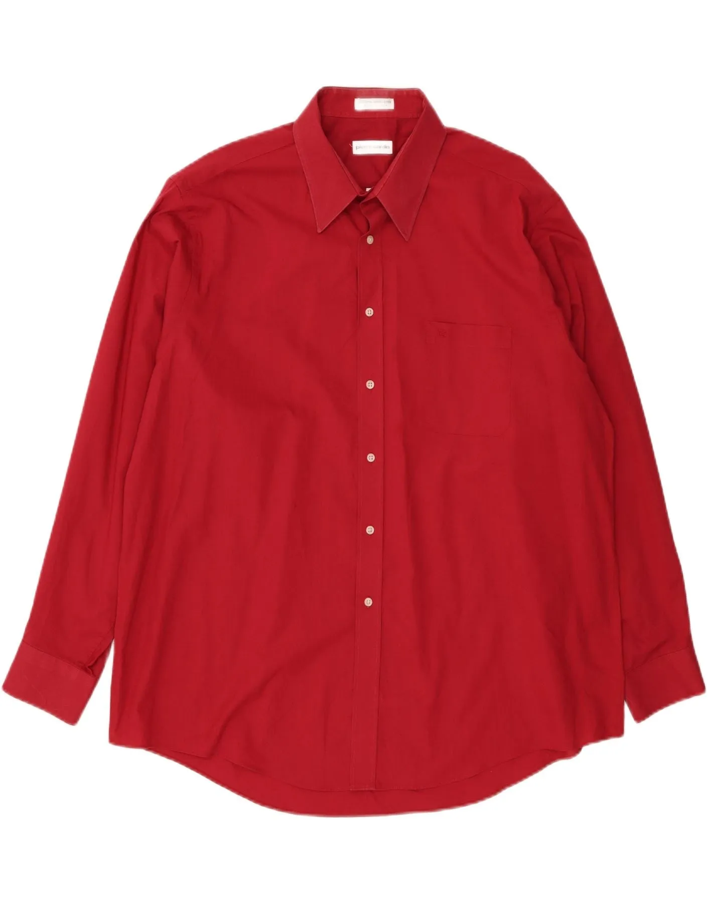 PIERRE CARDIN Mens Shirt Size 18 2XL Red Cotton Weekend Outing