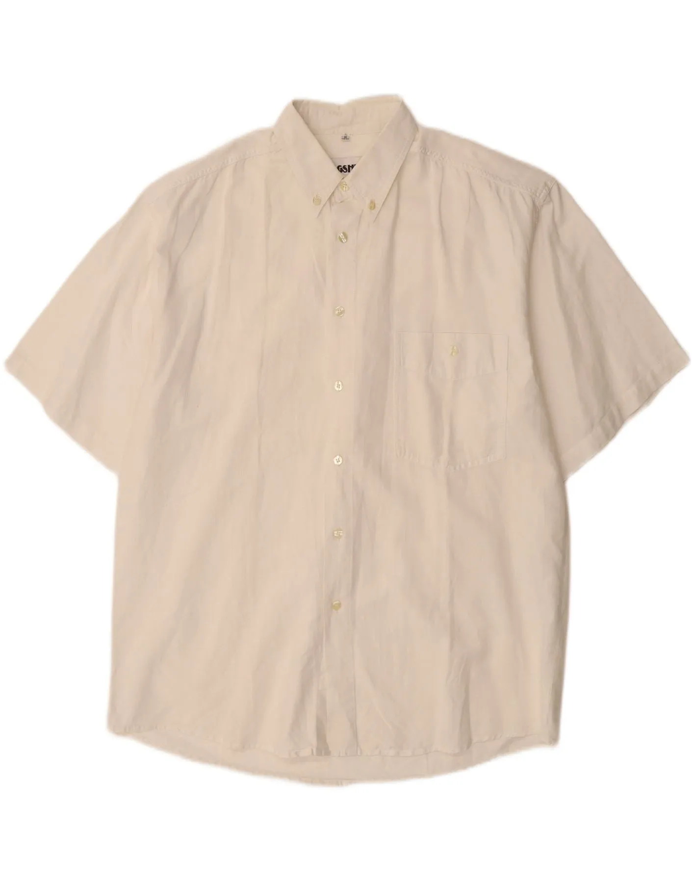 Relaxed Style Mix-And-Match VINTAGE Mens Shirt Medium White Linen