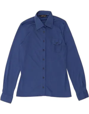 VINTAGE Womens Shirt IT 46 Large Navy Blue Casual Friday