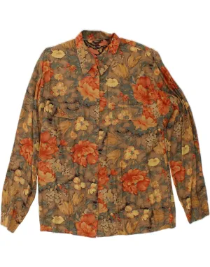 VINTAGE Womens Shirt UK 16 Large Multicoloured Floral Backpacking Trip Stylish Detail