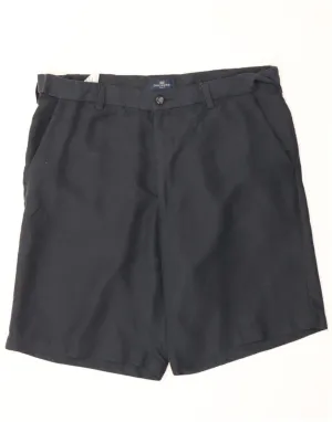 DOCKERS Mens Golf Relaxed Fit Chino Shorts W34 Large Navy Blue Polyester Smooth Flatlock Seams Cooling Effect