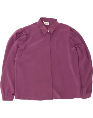 VINTAGE Womens Shirt Blouse IT 48 XL Purple Polyester birthday celebration