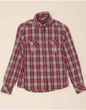 THE NORTH FACE Womens Shirt UK 12 Medium Pink Check Layering Piece