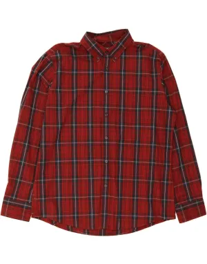 DOCKERS Mens Shirt XL Red Check Cotton Weekend Vibes Plus Size
