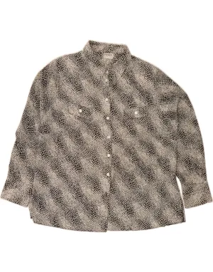 Mature appeal VINTAGE Womens Shirt UK 22 3XL Grey Spotted Polyester
